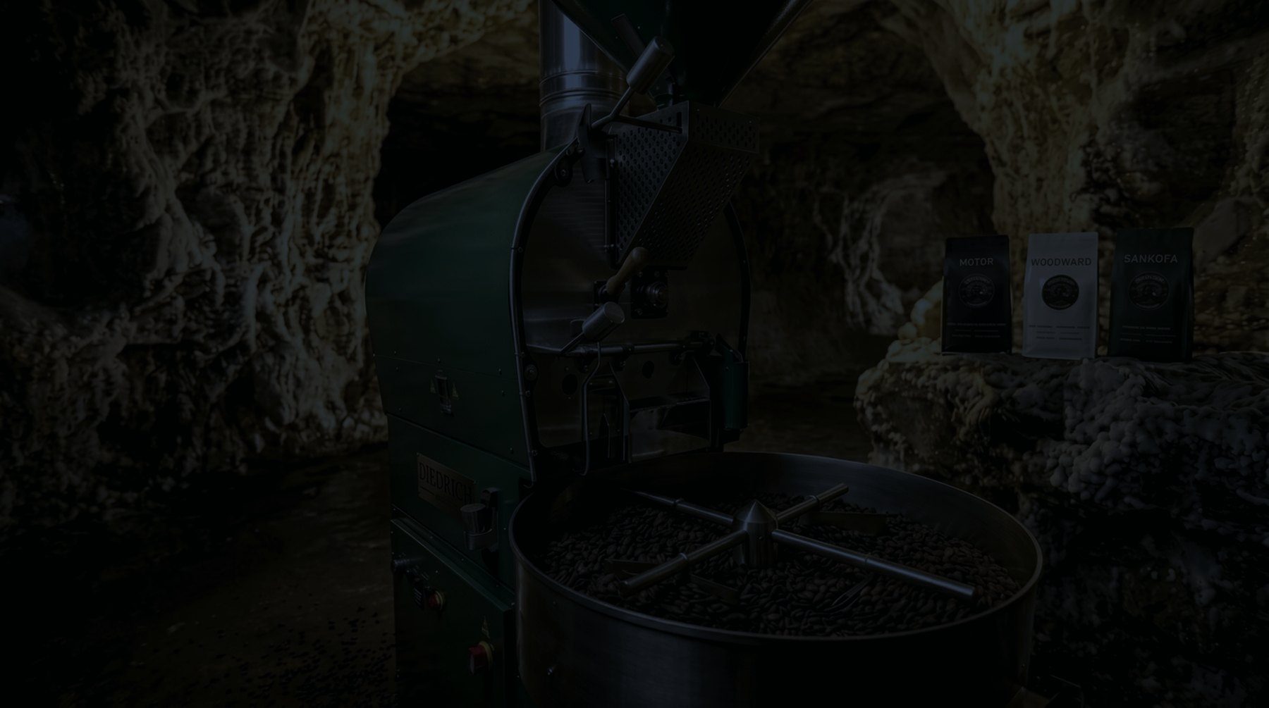 Coffee roaster in a Detroit salt mine, lights off