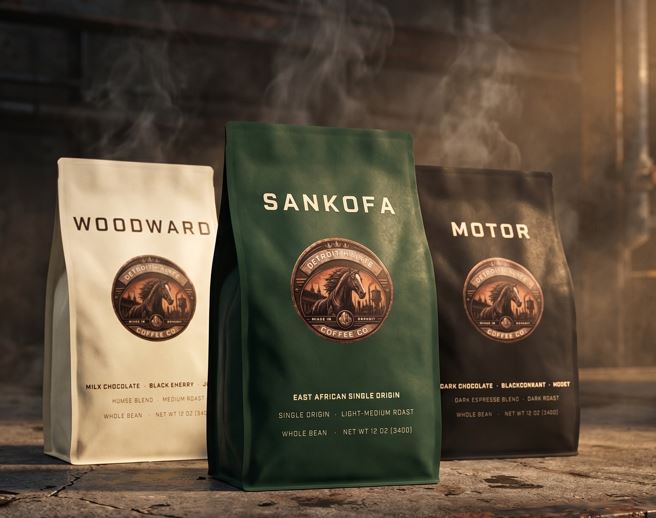 Detroit Halite lineup: Woodward, Sankofa, and Motor bags